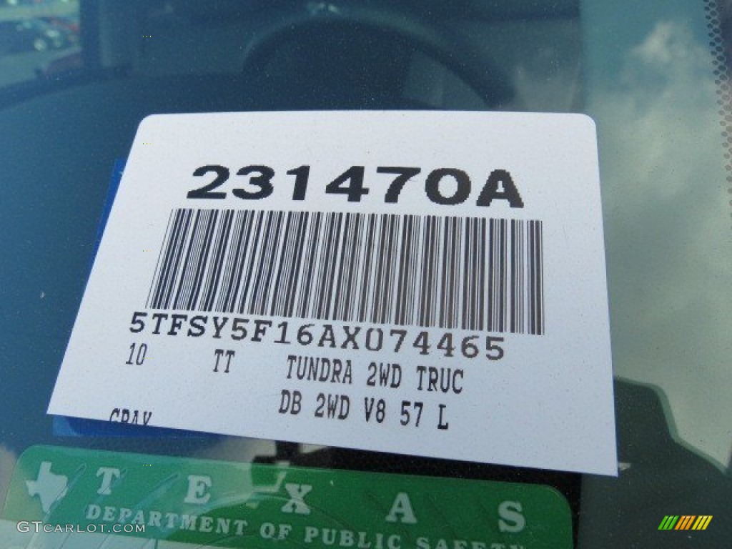 2010 Tundra Limited Double Cab - Slate Gray Metallic / Graphite Gray photo #18