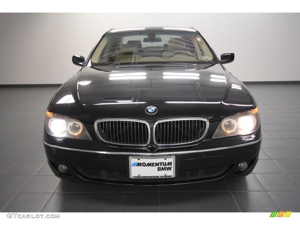 2006 7 Series 750i Sedan - Black Sapphire Metallic / Dark Beige/Beige III photo #6