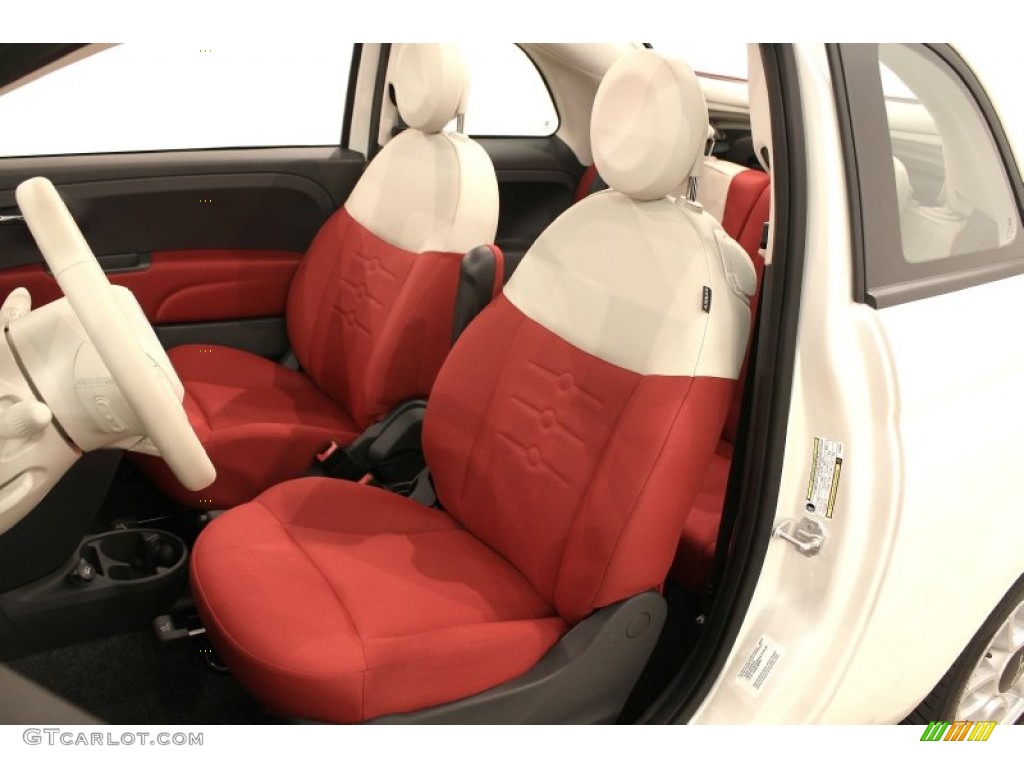 Tessuto Rosso/Avorio (Red/Ivory) Interior 2012 Fiat 500 c cabrio Pop Photo #71291641