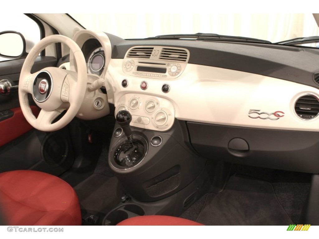 2012 Fiat 500 c cabrio Pop Tessuto Rosso/Avorio (Red/Ivory) Dashboard Photo #71291732