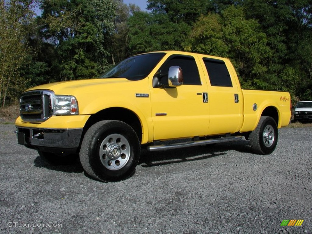 Screaming Yellow 2006 Ford F250 Super Duty Amarillo Special Edition Crew Cab 4x4 Exterior Photo #71292244