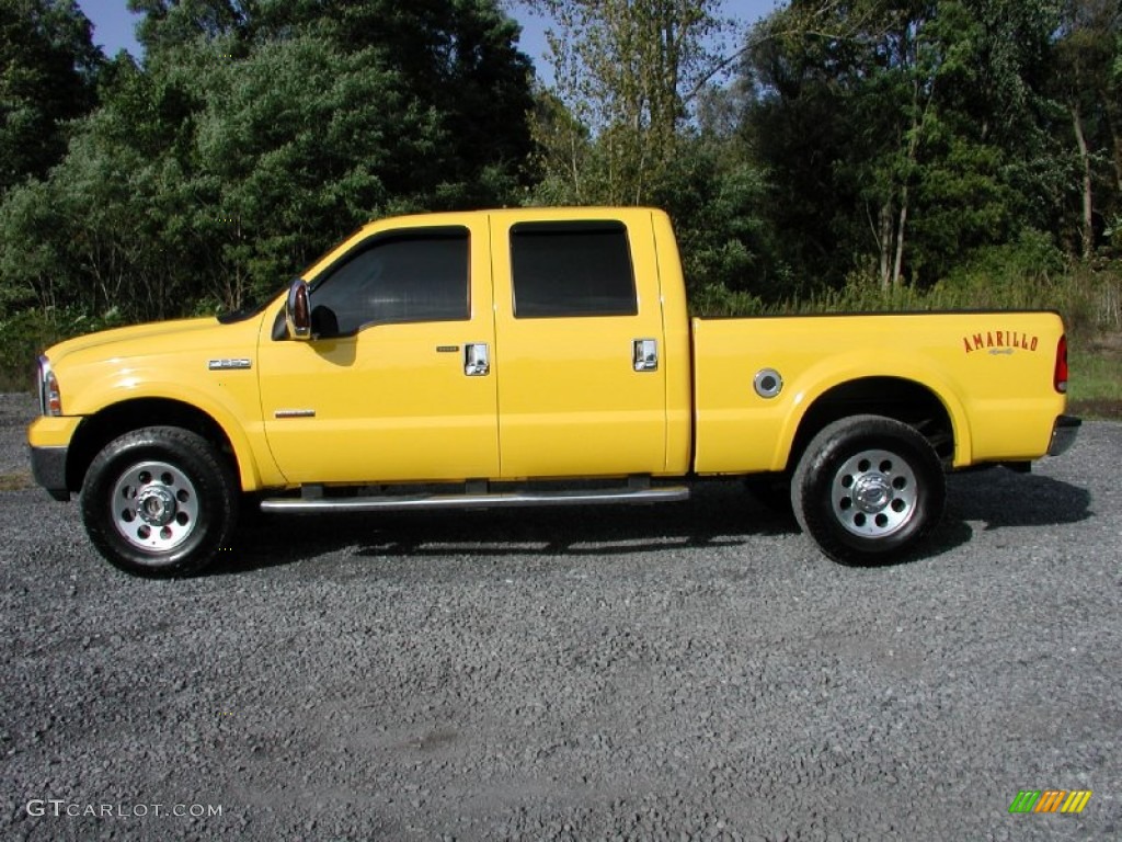 Screaming Yellow 2006 Ford F250 Super Duty Amarillo Special Edition Crew Cab 4x4 Exterior Photo #71292274