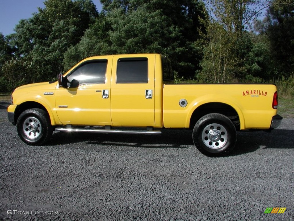 2006 F250 Super Duty Amarillo Special Edition Crew Cab 4x4 - Screaming Yellow / Black photo #5