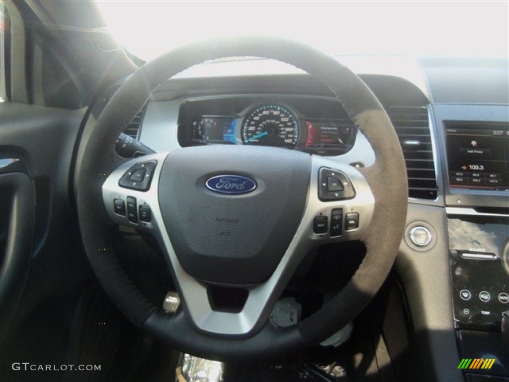 2013 Ford Taurus SHO AWD SHO Charcoal Black Leather Steering Wheel Photo #71293159