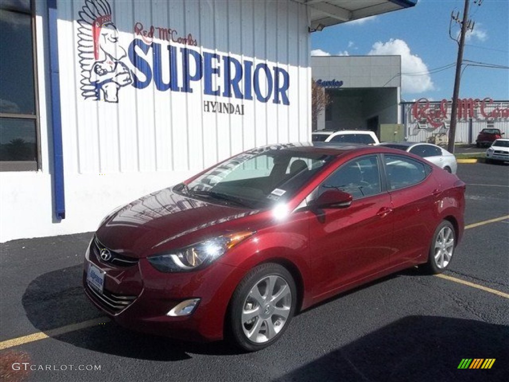 2013 Elantra Limited - Red Allure / Beige photo #2