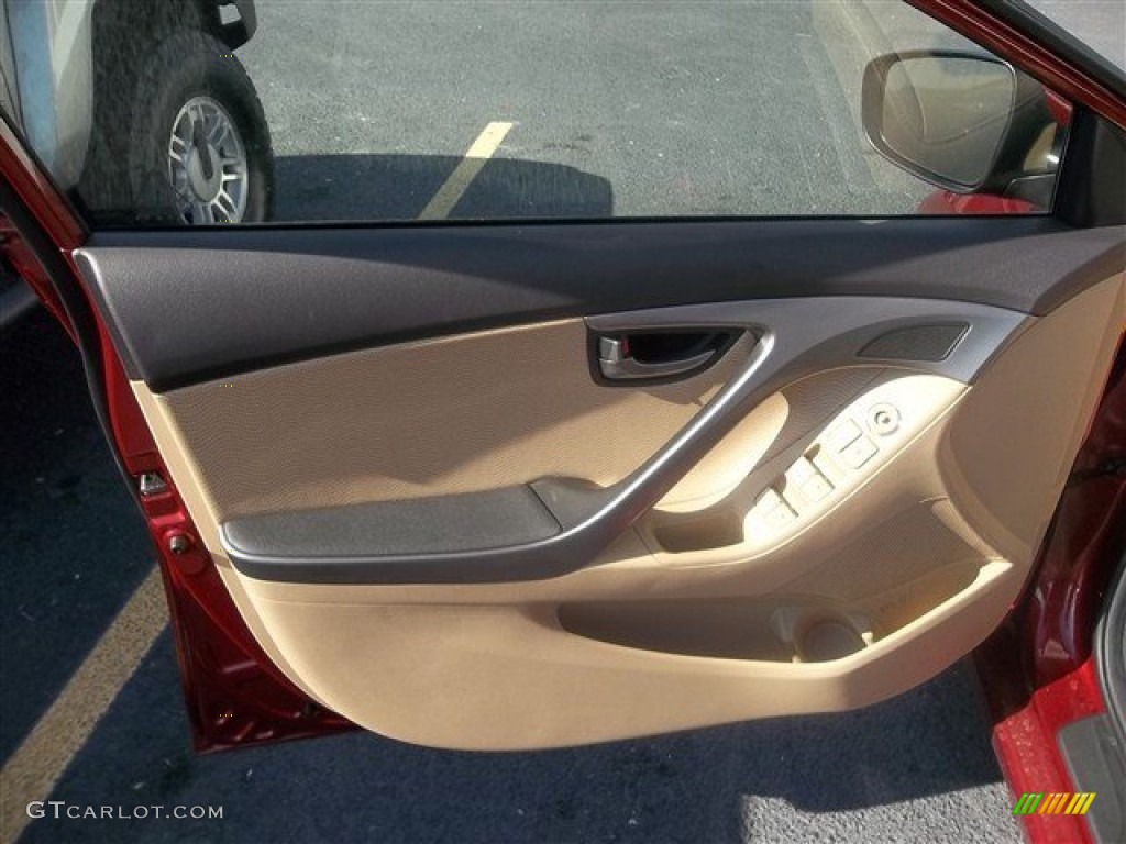 2013 Elantra Limited - Red Allure / Beige photo #7