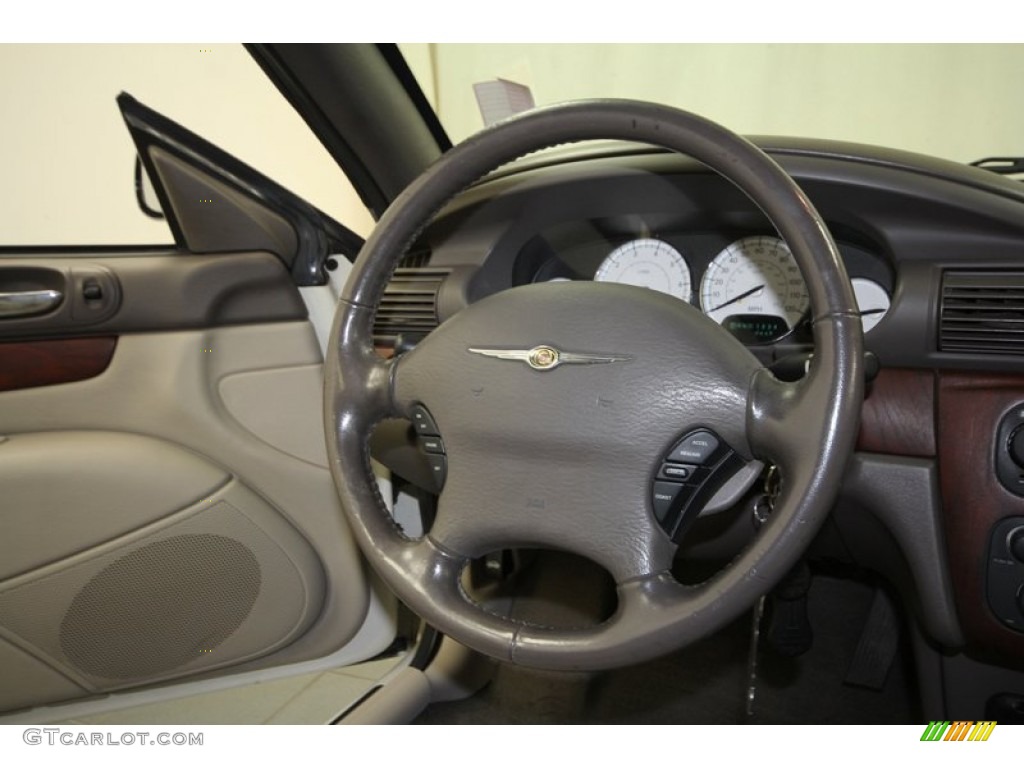 2006 Chrysler Sebring Limited Convertible Light Taupe Steering Wheel Photo #71294863