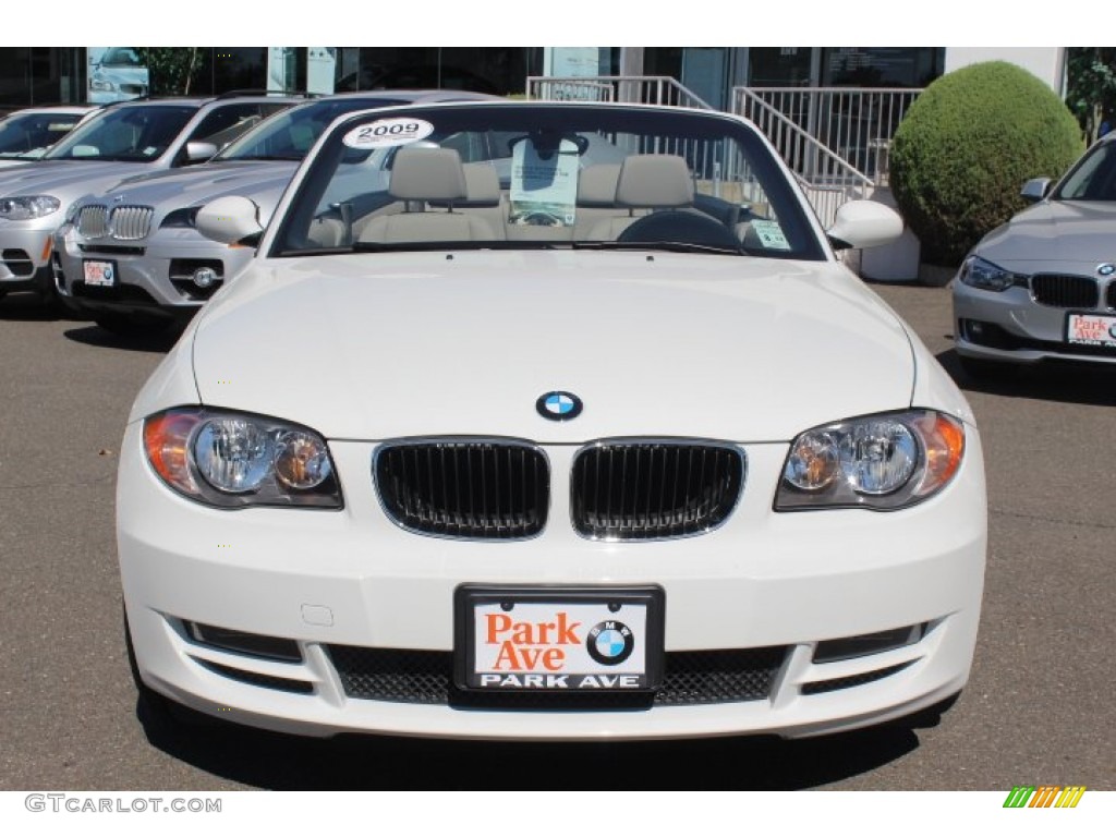 2009 1 Series 128i Convertible - Alpine White / Taupe photo #2