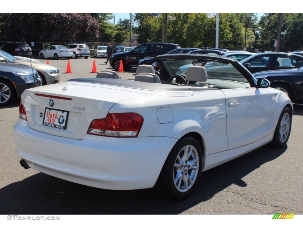 2009 1 Series 128i Convertible - Alpine White / Taupe photo #5