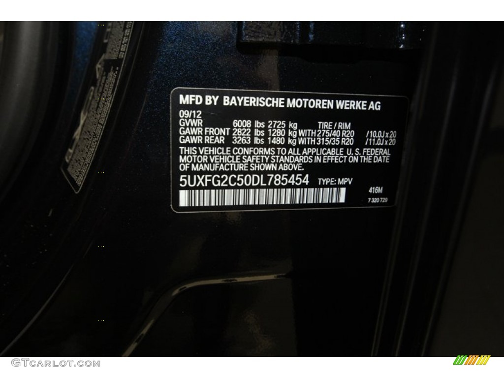 2013 X6 Color Code 416 for Carbon Black Metallic Photo #71297530
