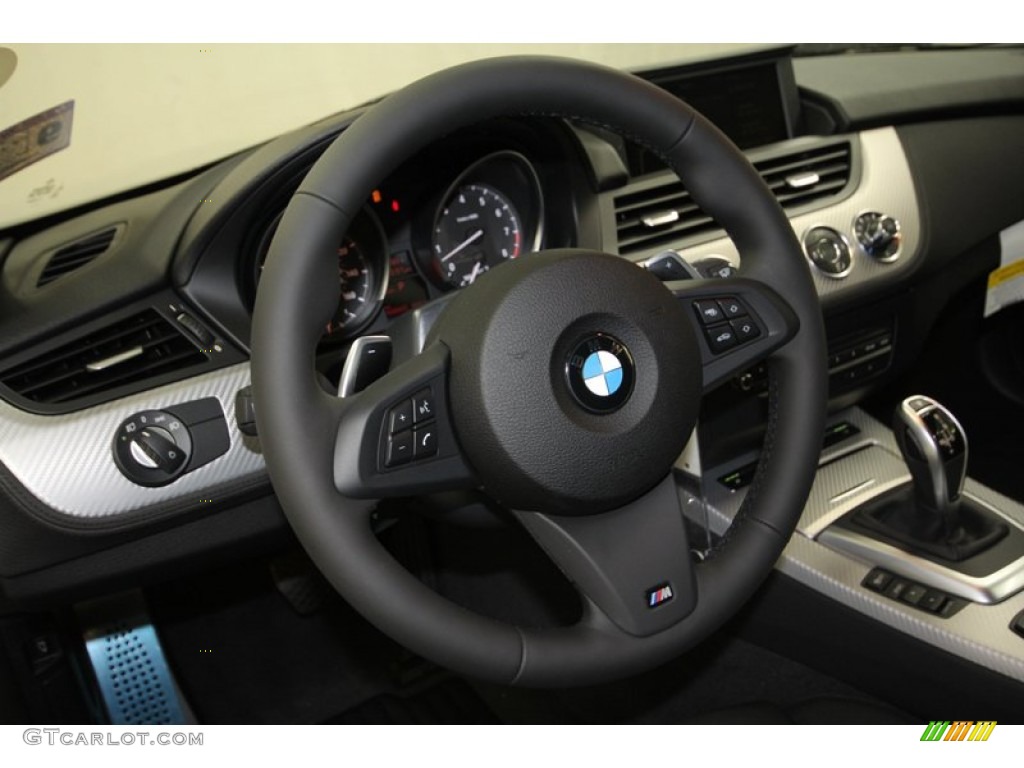 2013 BMW Z4 sDrive 35i Black Steering Wheel Photo #71298889