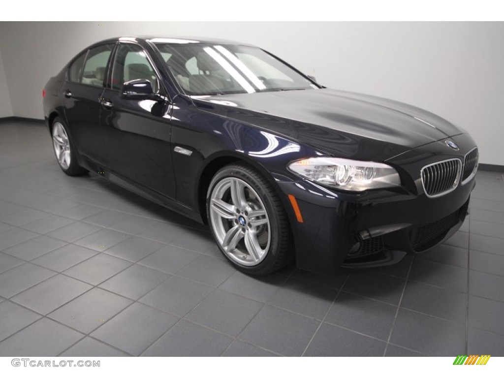 2013 5 Series 535i Sedan - Carbon Black Metallic / Oyster/Black photo #1