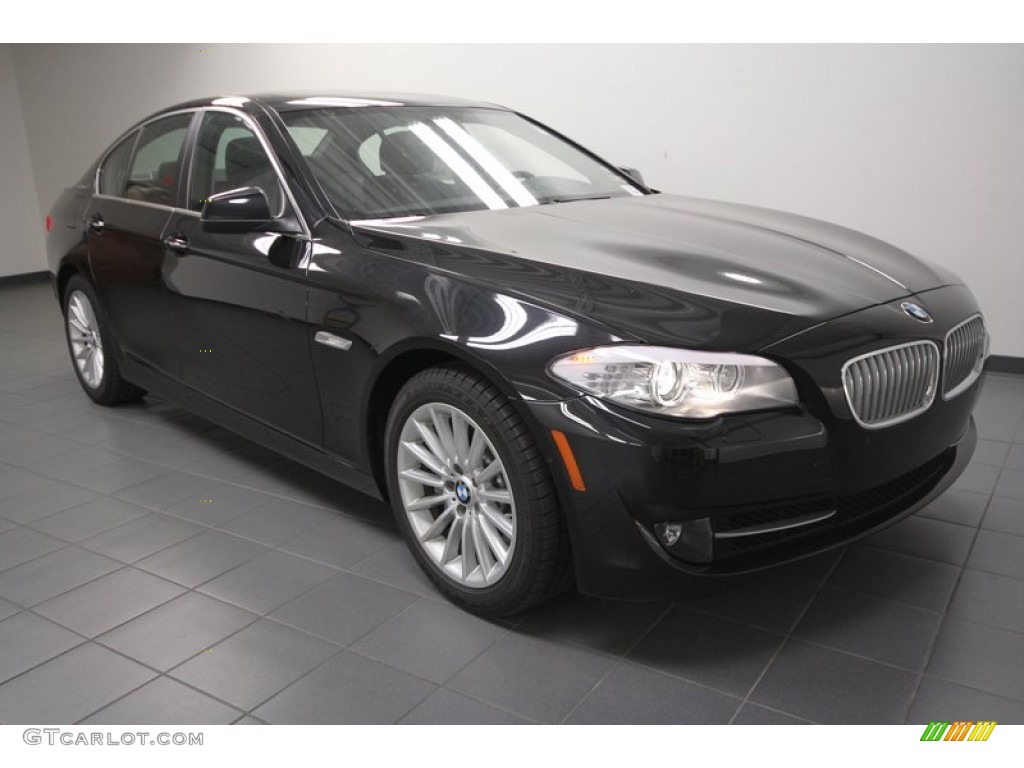 2013 5 Series ActiveHybrid 5 - Black Sapphire Metallic / Black photo #1