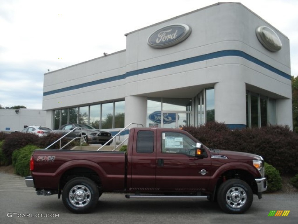 2012 F250 Super Duty XLT SuperCab 4x4 - Vermillion Red / Steel photo #1