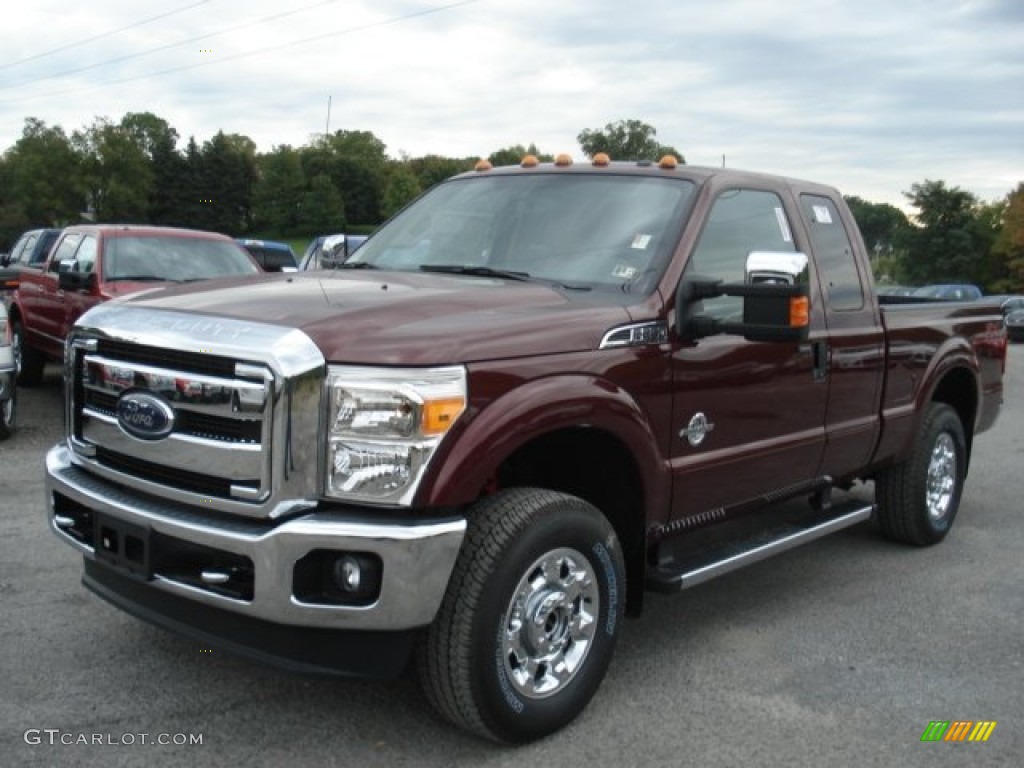 2012 F250 Super Duty XLT SuperCab 4x4 - Vermillion Red / Steel photo #4