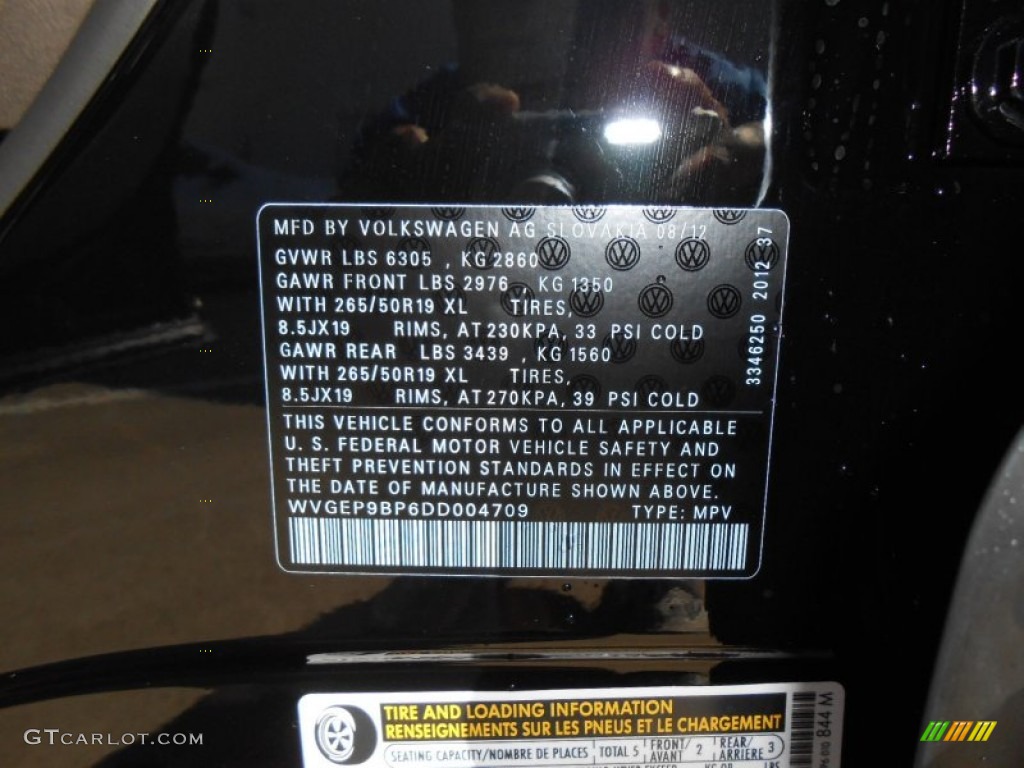 2013 Touareg TDI Lux 4XMotion - Black / Saddle Brown photo #26