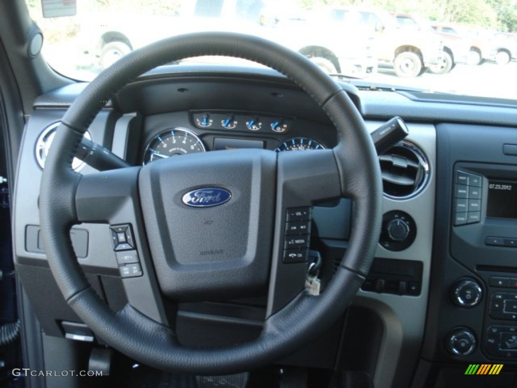2013 Ford F150 XLT SuperCrew 4x4 Steel Gray Steering Wheel Photo #71301901