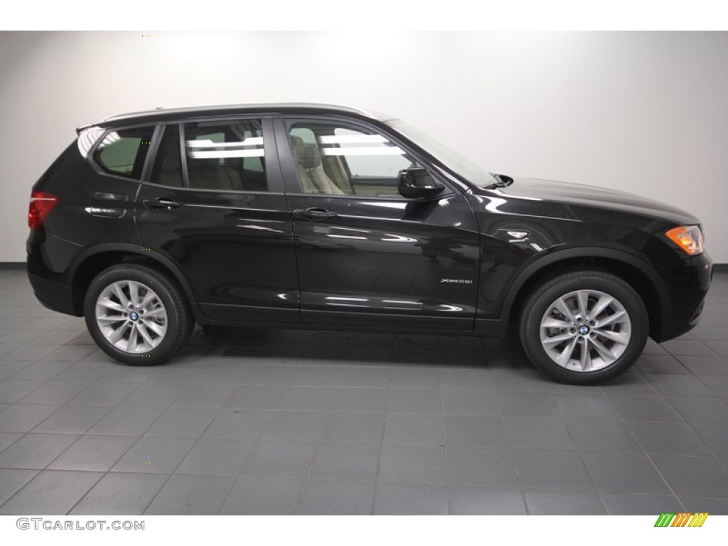 2013 X3 xDrive 28i - Black Sapphire Metallic / Sand Beige photo #2