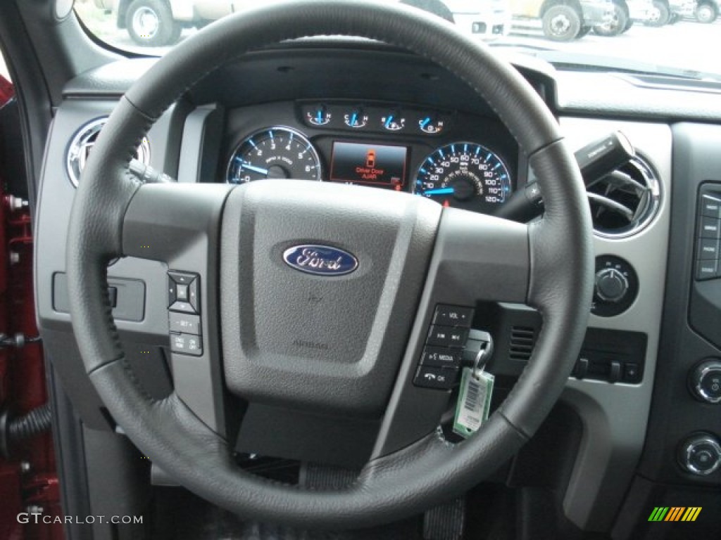 2013 Ford F150 XLT SuperCrew 4x4 Steel Gray Steering Wheel Photo #71302078