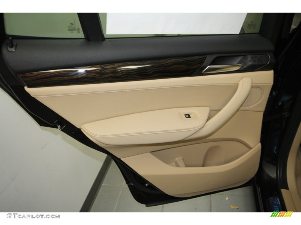 2013 BMW X3 xDrive 28i Sand Beige Door Panel Photo #71302144