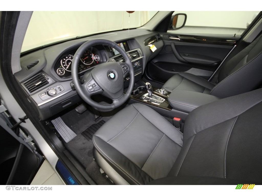 Black Interior 2013 BMW X3 xDrive 28i Photo #71302273