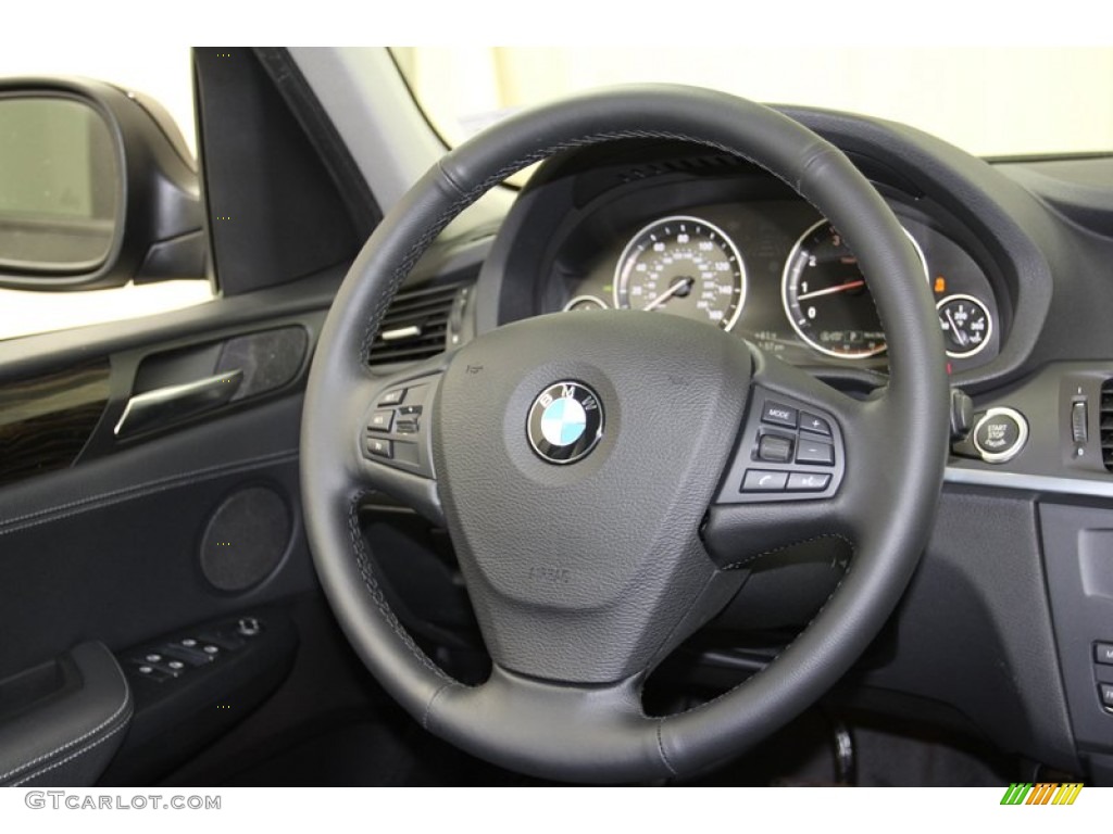 2013 BMW X3 xDrive 28i Black Steering Wheel Photo #71302669