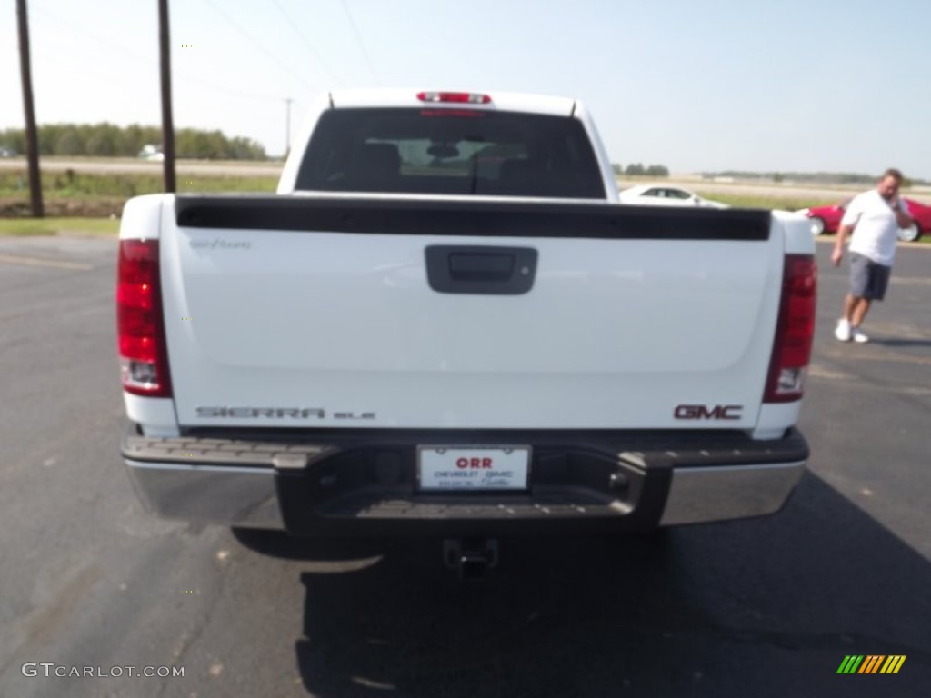 2013 Sierra 1500 SLE Crew Cab 4x4 - Summit White / Very Dark Cashmere/Light Cashmere photo #6