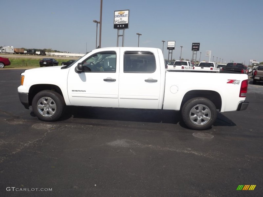 2013 Sierra 1500 SLE Crew Cab 4x4 - Summit White / Very Dark Cashmere/Light Cashmere photo #8