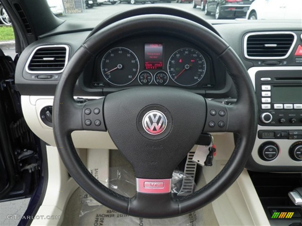 2008 Volkswagen Eos VR6 Cornsilk Beige Steering Wheel Photo #71305363