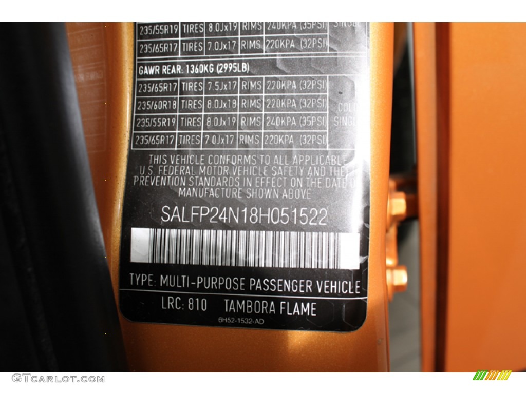2008 LR2 SE - Tambora Flame Orange / Ebony Black photo #32