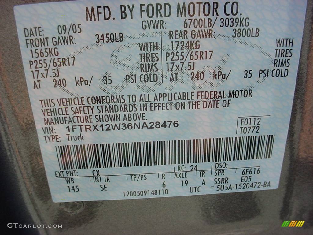 2006 F150 STX SuperCab - Dark Shadow Grey Metallic / Flint photo #19