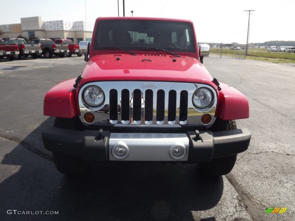 2012 Wrangler Unlimited Sahara 4x4 - Flame Red / Black/Dark Saddle photo #2