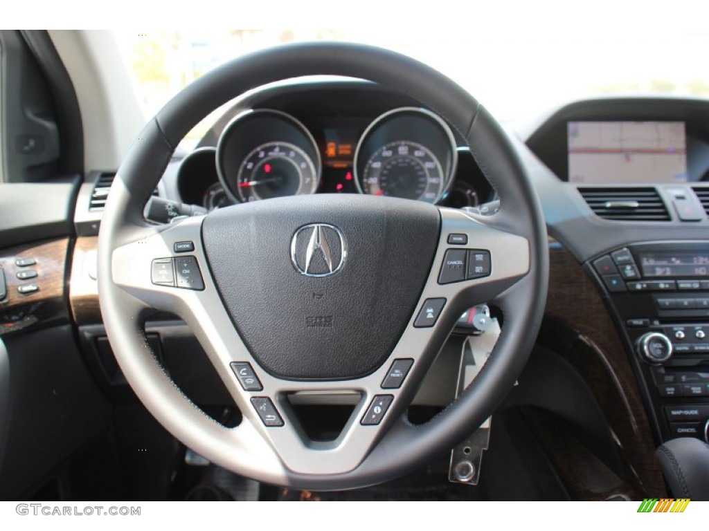 2013 Acura MDX SH-AWD Advance Ebony Steering Wheel Photo #71312158