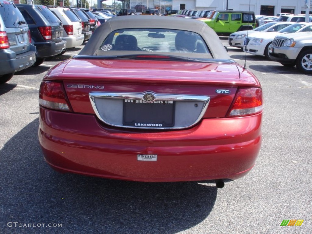 2006 Sebring GTC Convertible - Inferno Red Crystal Pearl / Taupe photo #5