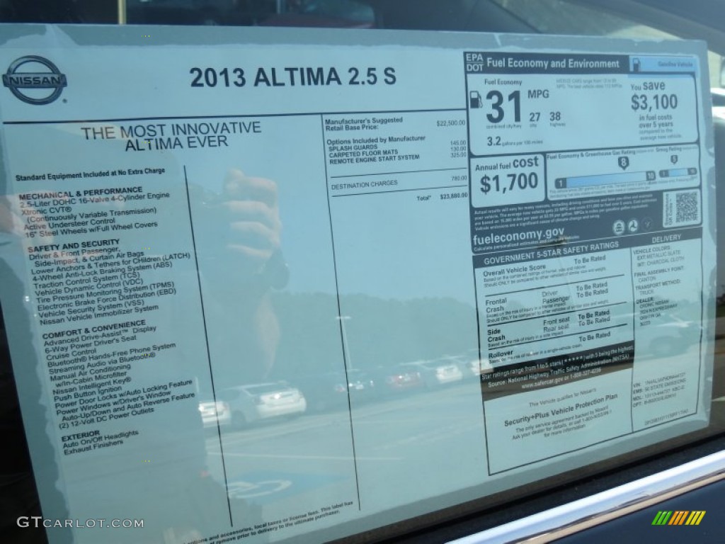 2013 Altima 2.5 S - Metallic Slate / Charcoal photo #11