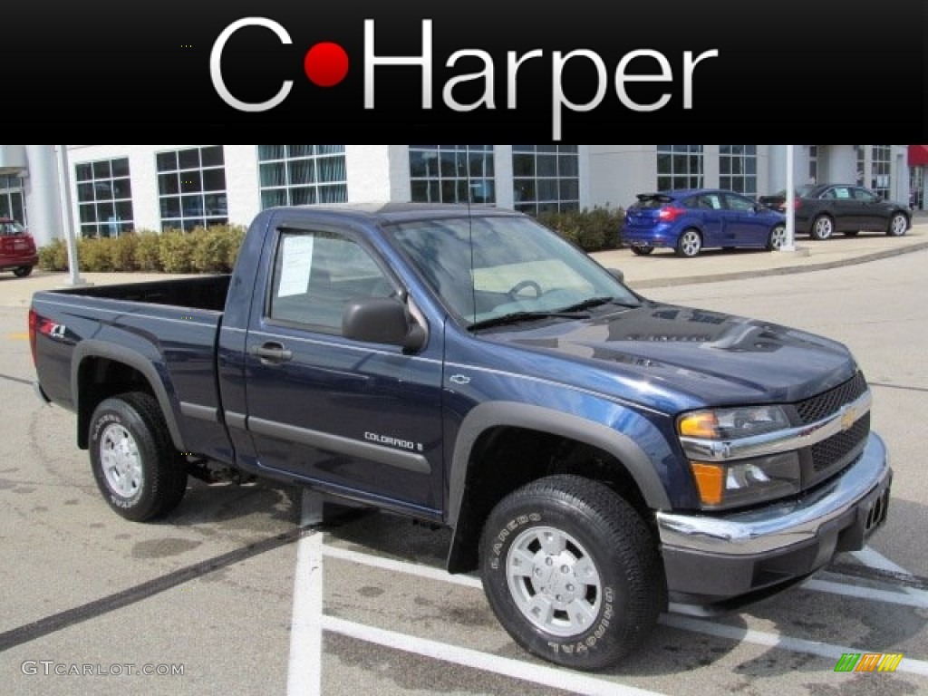 2007 Colorado LS Regular Cab 4x4 - Imperial Blue Metallic / Medium Pewter photo #1