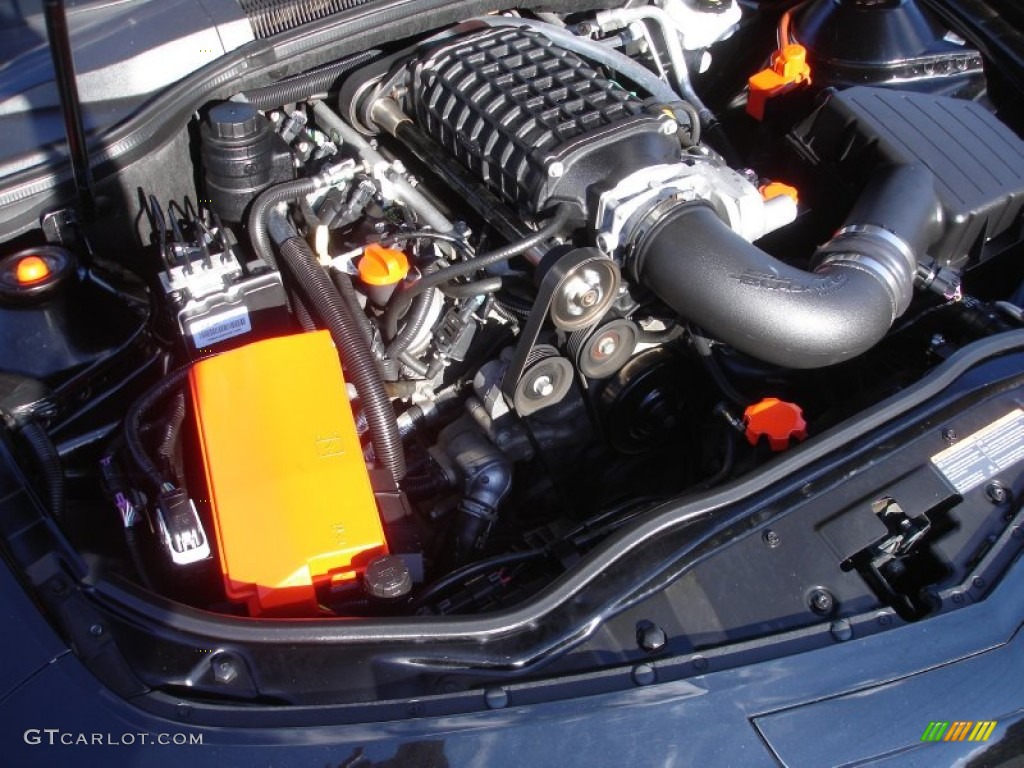 2010 Camaro SS SLP Supercharged Coupe - Black / Black/Inferno Orange photo #21