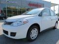 2012 Fresh Powder White Nissan Versa 1.8 S Hatchback  photo #1