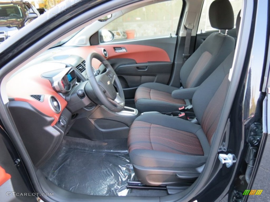 Jet Black/Brick Interior 2013 Chevrolet Sonic LT Sedan Photo #71317803
