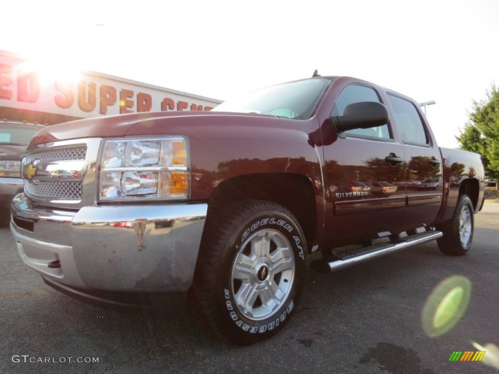 2013 Silverado 1500 LT Crew Cab 4x4 - Deep Ruby Metallic / Light Cashmere/Dark Cashmere photo #3