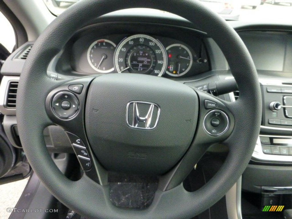 2013 Honda Accord LX Sedan Black Steering Wheel Photo #71318674