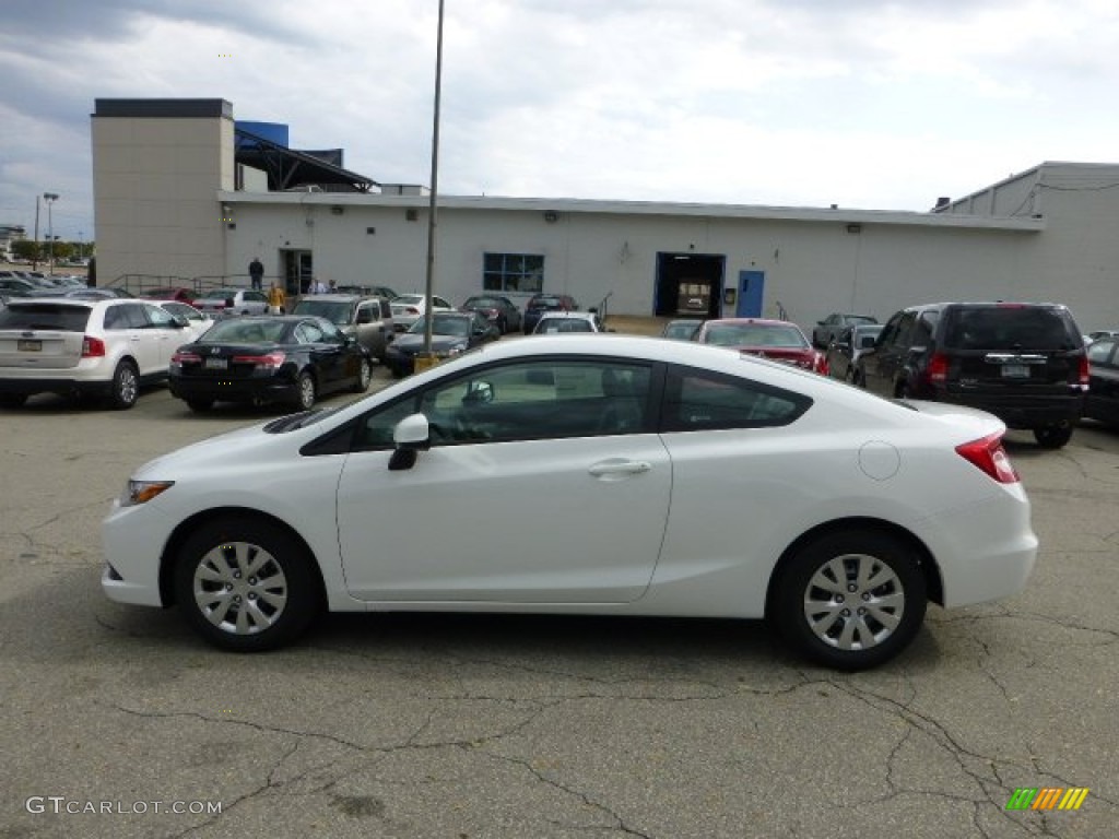 2012 Civic LX Coupe - Taffeta White / Gray photo #1