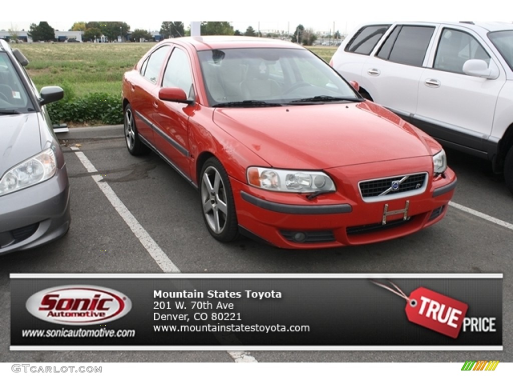 2004 S60 R AWD - Passion Red / Beige/Light Sand photo #1