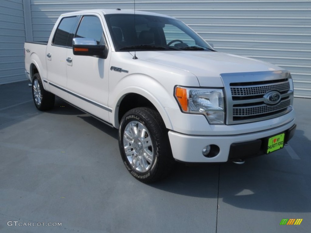 2010 F150 Platinum SuperCrew 4x4 - White Platinum Metallic Tri Coat / Sienna Brown Leather/Black photo #1