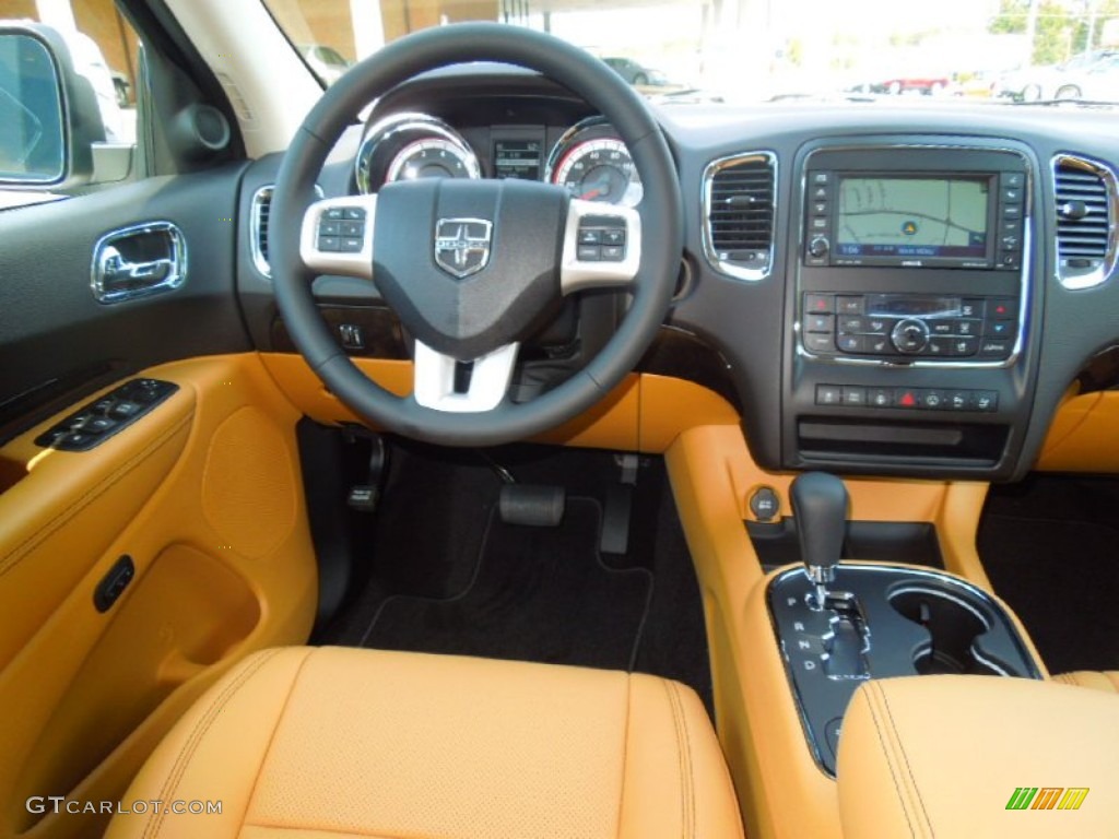 2013 Dodge Durango Citadel AWD Black/Tan Dashboard Photo #71332563