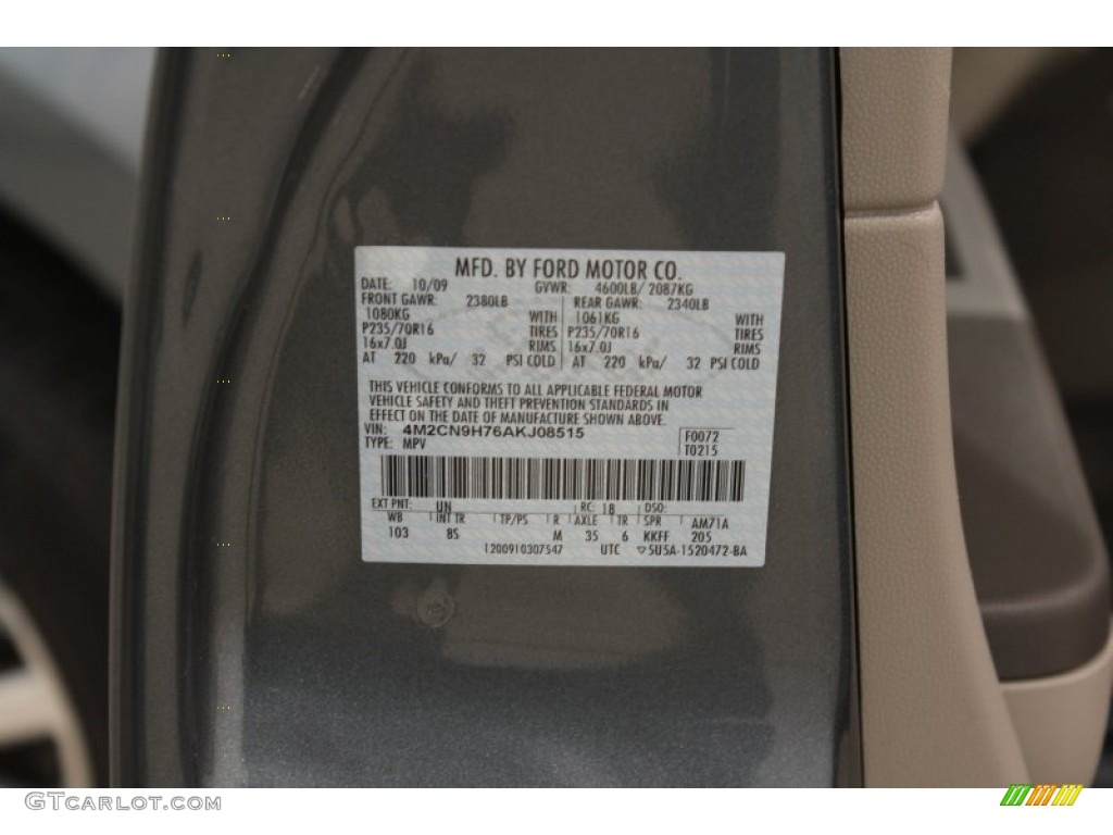 2010 Mariner Color Code UN for Steel Blue Metallic Photo #71333226