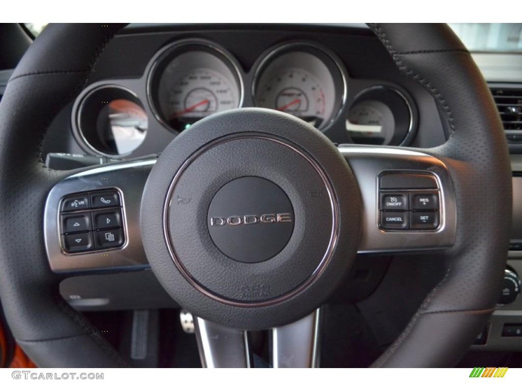 2012 Dodge Challenger SRT8 392 Dark Slate Gray Steering Wheel Photo #71335966