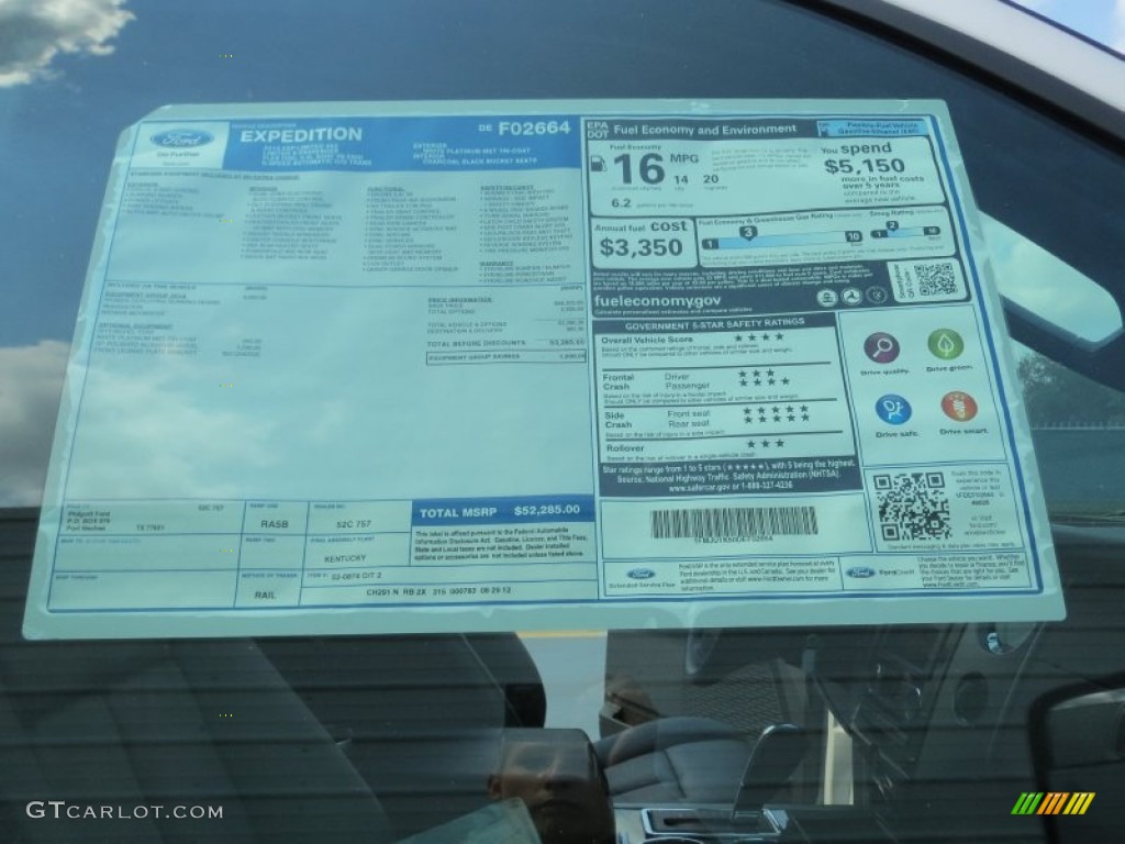2013 Ford Expedition Limited Window Sticker Photo #71339000
