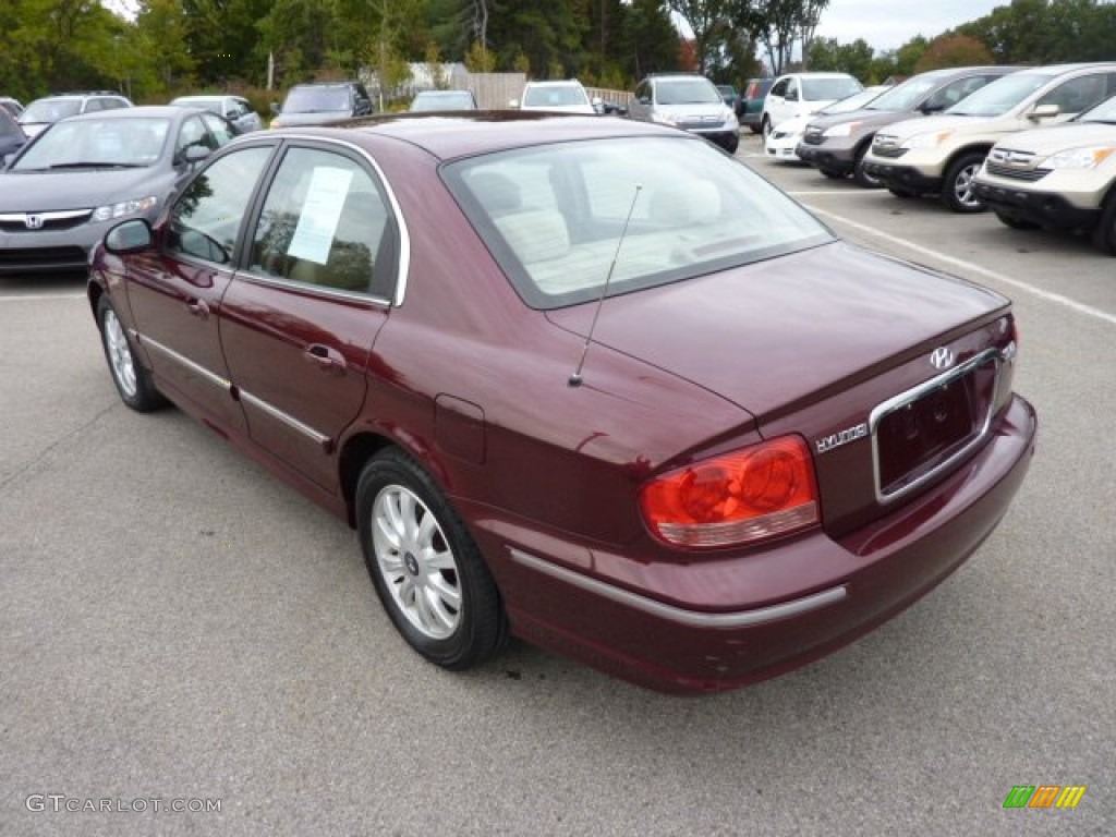 2005 Sonata GLS V6 - Ruby Red / Beige photo #5