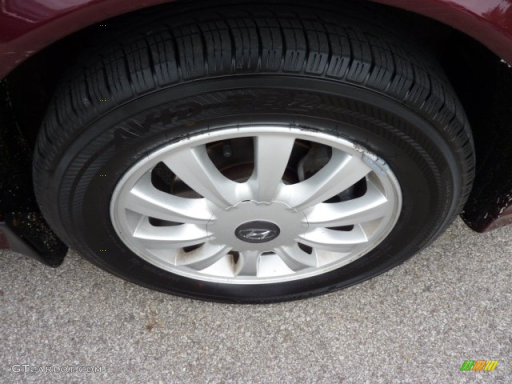 2005 Sonata GLS V6 - Ruby Red / Beige photo #9